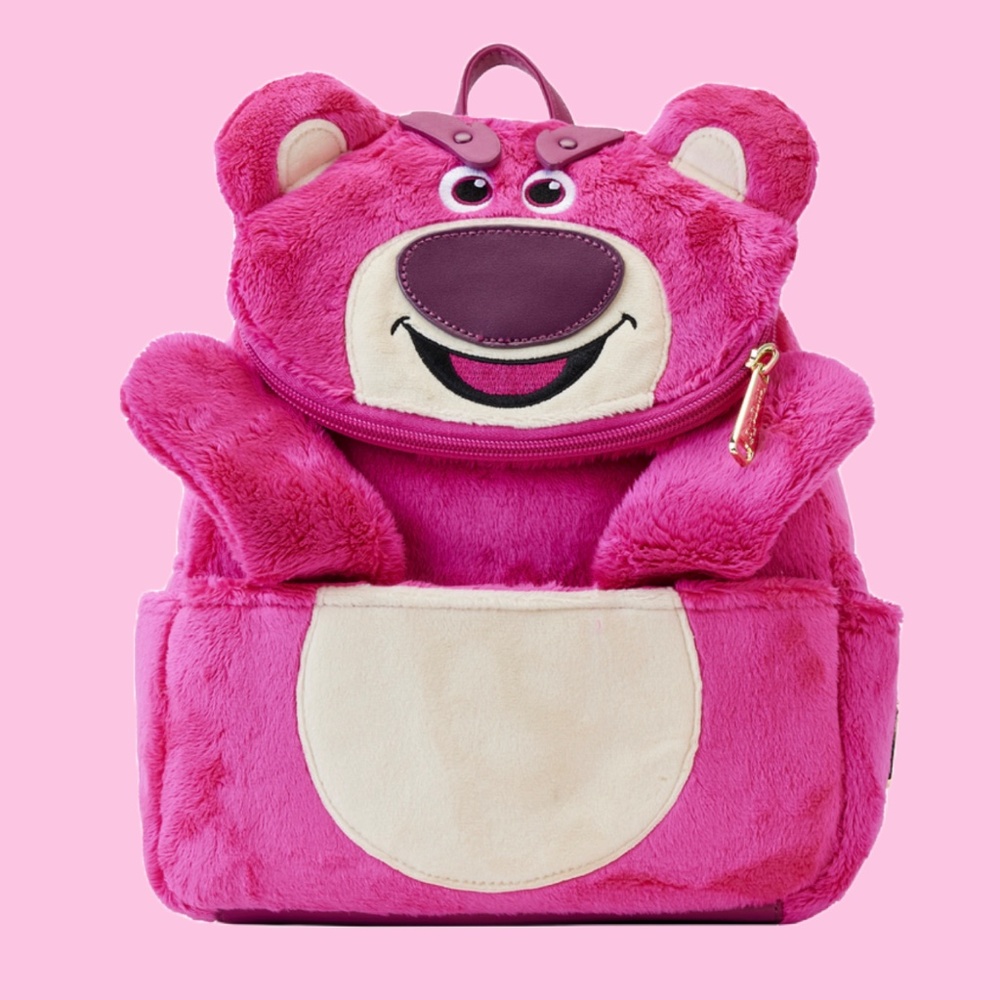 Loungefly Toy Story Lotso Plush Pocket Mini Backpack and Wallet - Picture 4 of 7